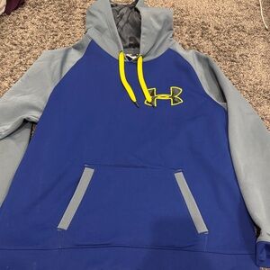 Under Armour Royal Blue and Gray Hoodie with Yellow Accents